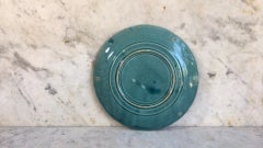 French Majolica Yellow Flowers Plate, circa 1890