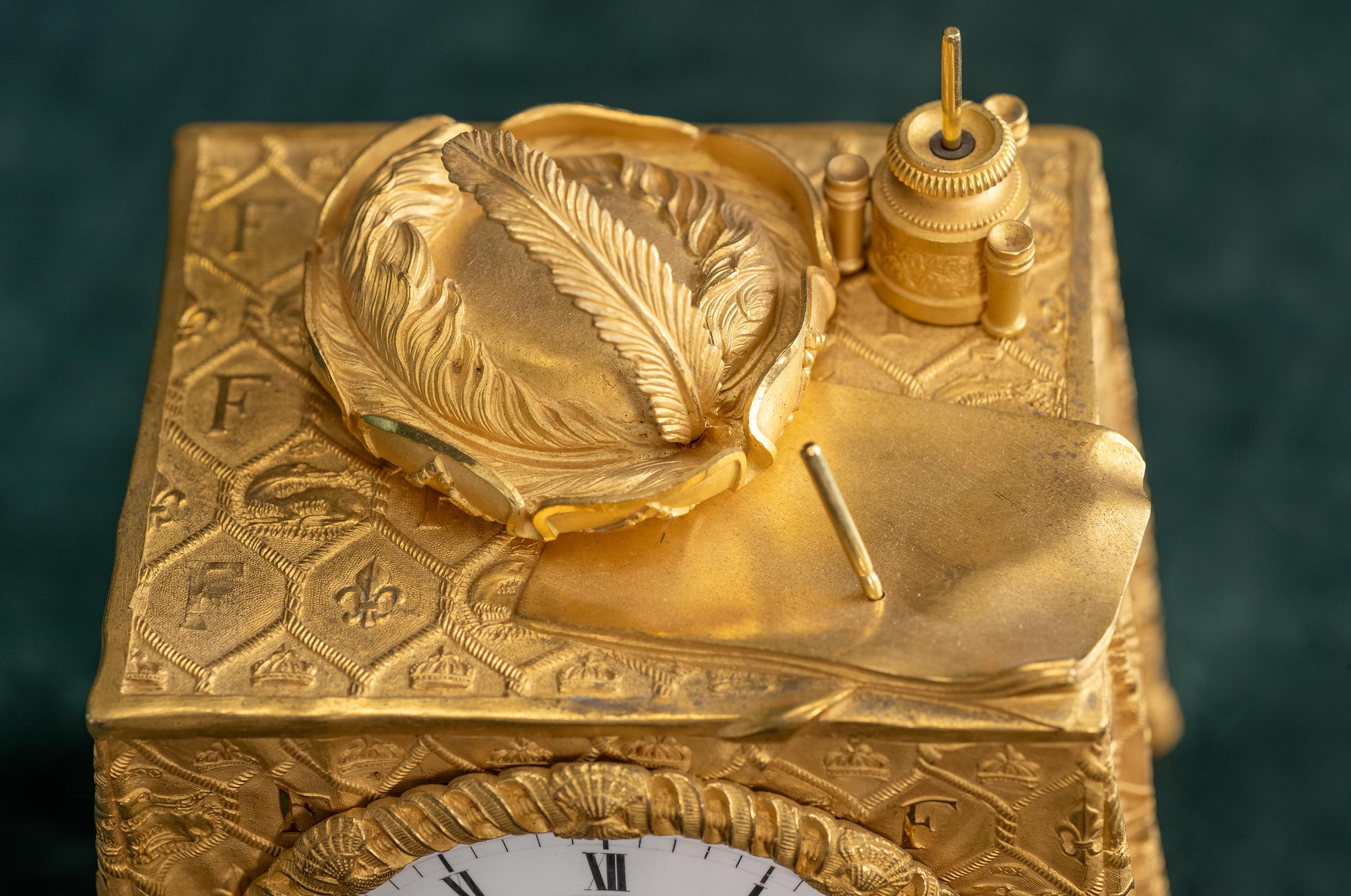Gilt French Mantel Clock by Lepine & Neveu For Sale
