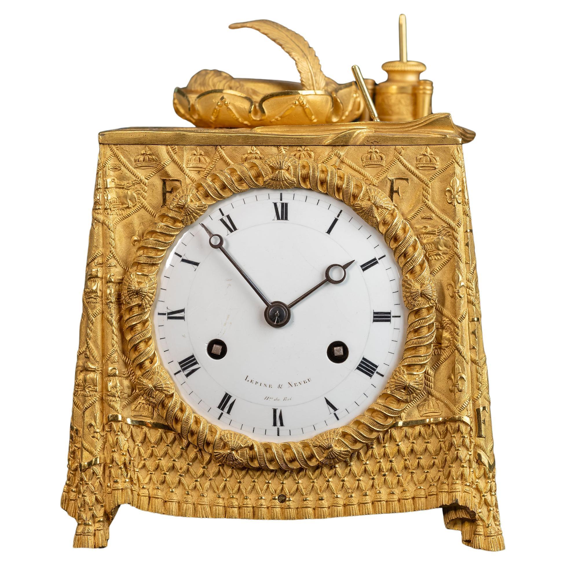 French Mantel Clock by Lepine & Neveu For Sale