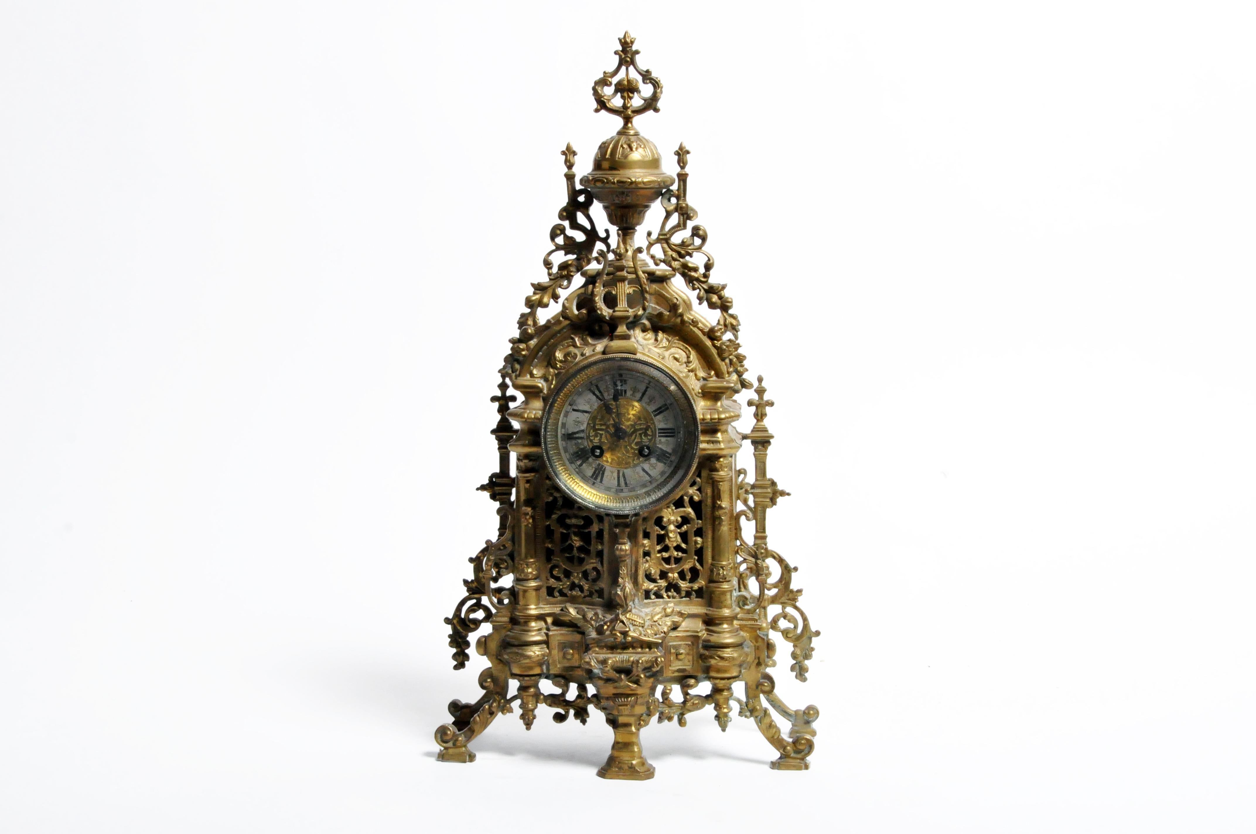 Brass French Mantel Clock