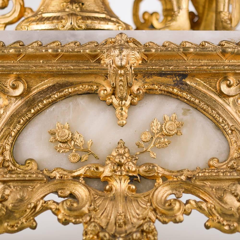 French Mantel Clock, Gilt and Alabaster, Signed Prevost Paris, circa 1850 For Sale 3