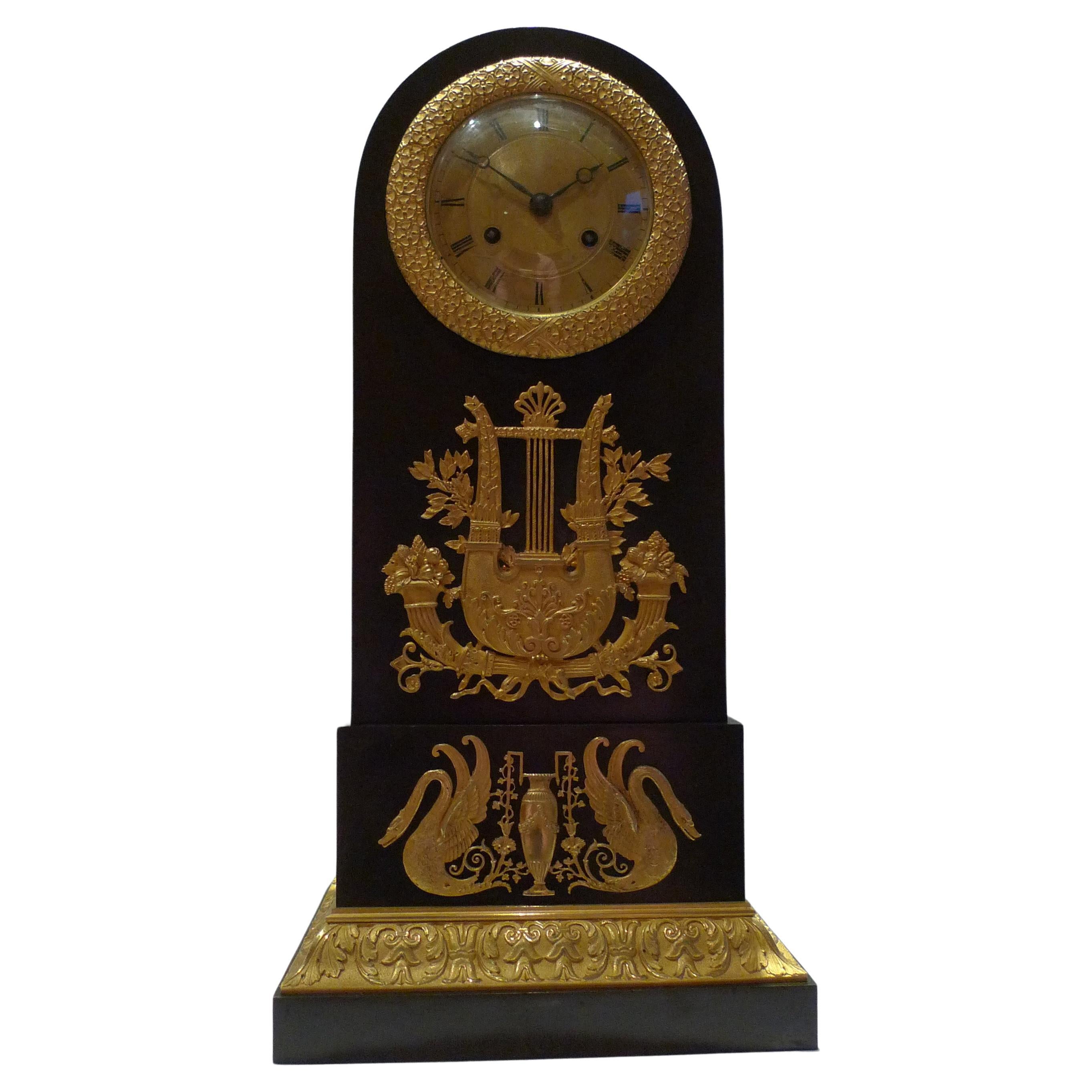 French Mantel Clock of Empire Period of "Borne" Form For Sale
