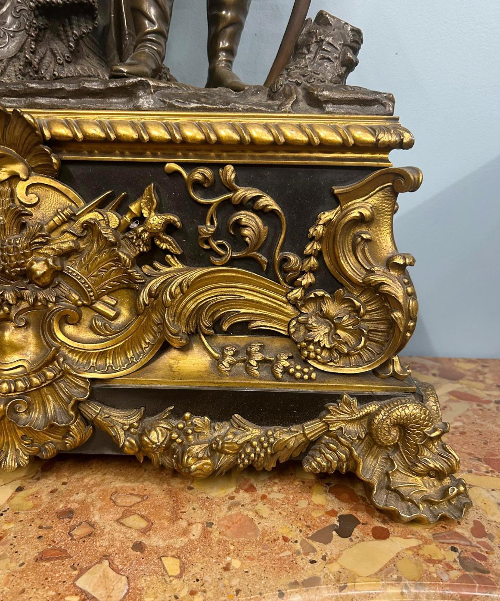 French Mantle Clock Bronze George Washington Louis Philippe 7