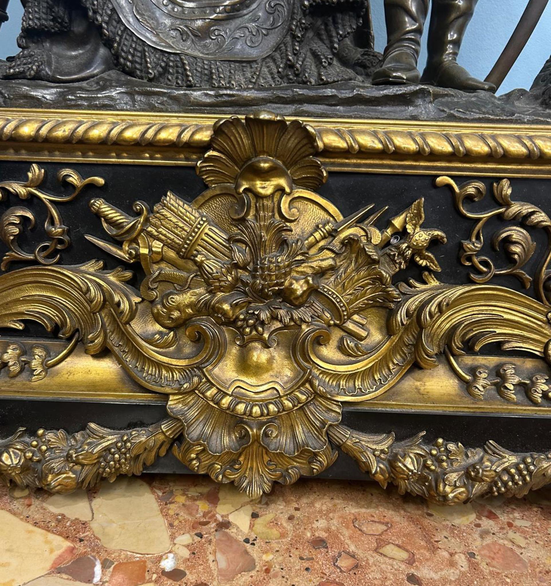 French Mantle Clock Bronze George Washington Louis Philippe 8