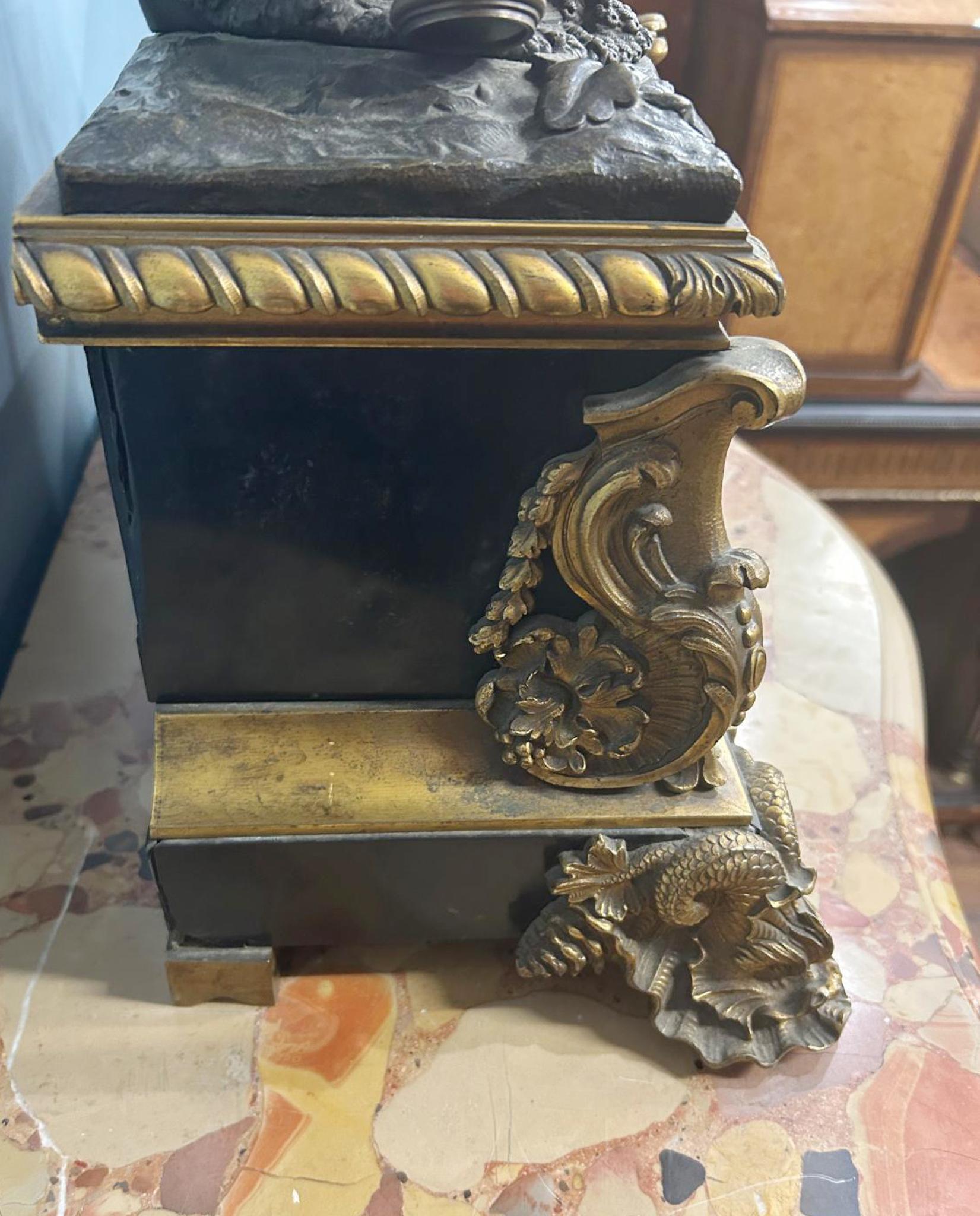 French Mantle Clock Bronze George Washington Louis Philippe 10