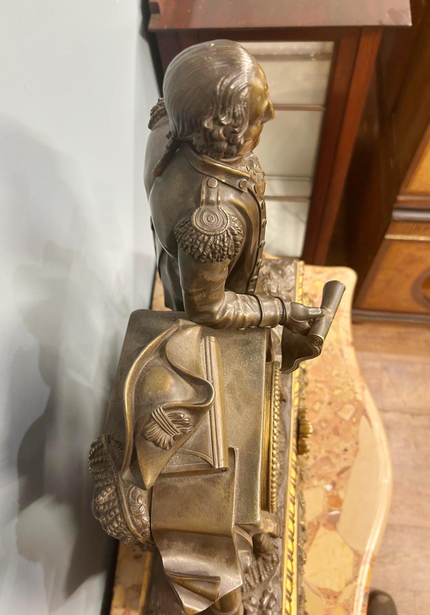 French Mantle Clock Bronze George Washington Louis Philippe 11