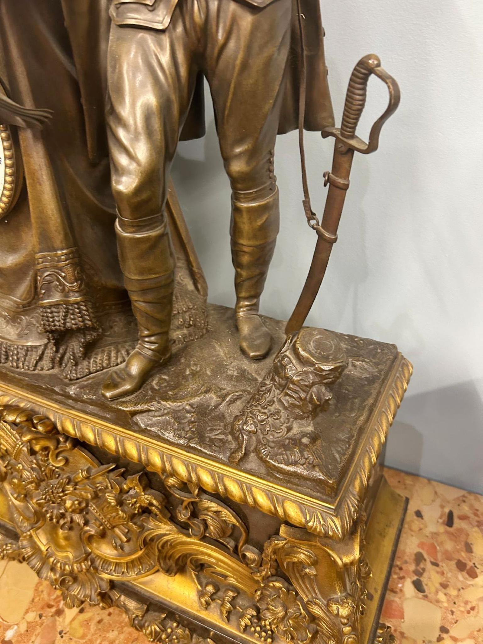 French Mantle Clock Bronze George Washington Louis Philippe 14
