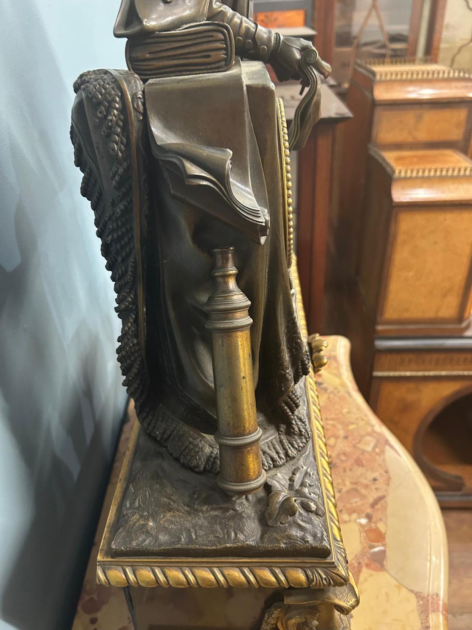 French Mantle Clock Bronze George Washington Louis Philippe 16