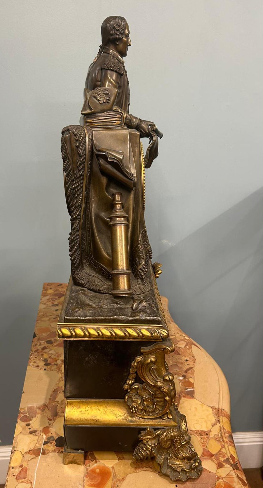 French Mantle Clock Bronze George Washington Louis Philippe 2
