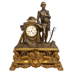 Reloj de manto francés Bronce George Washington Louis Philippe