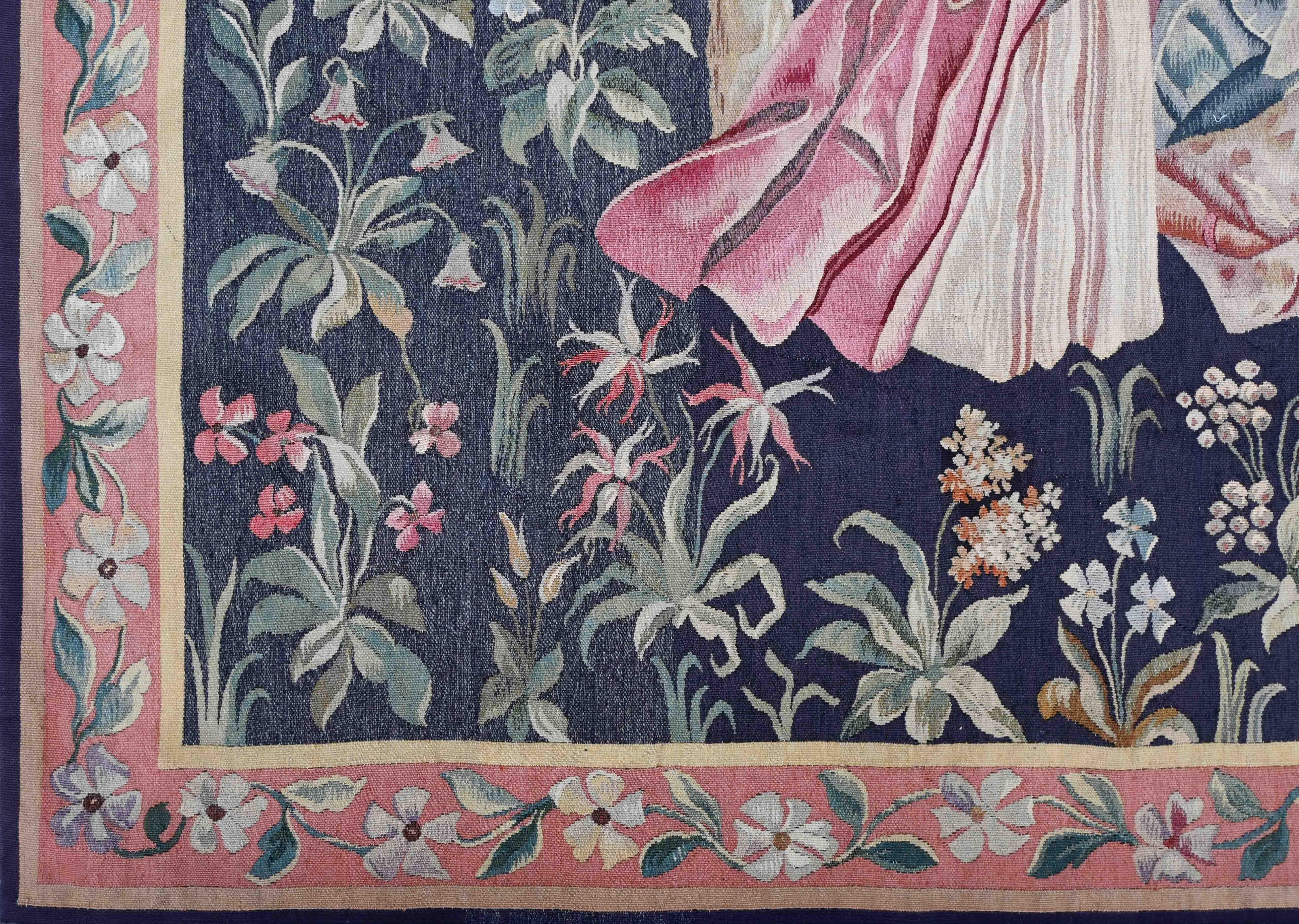 Francese Arazzo firmato Aubusson Manufacture francese 19° - Scena Galante - N° 1425 in vendita