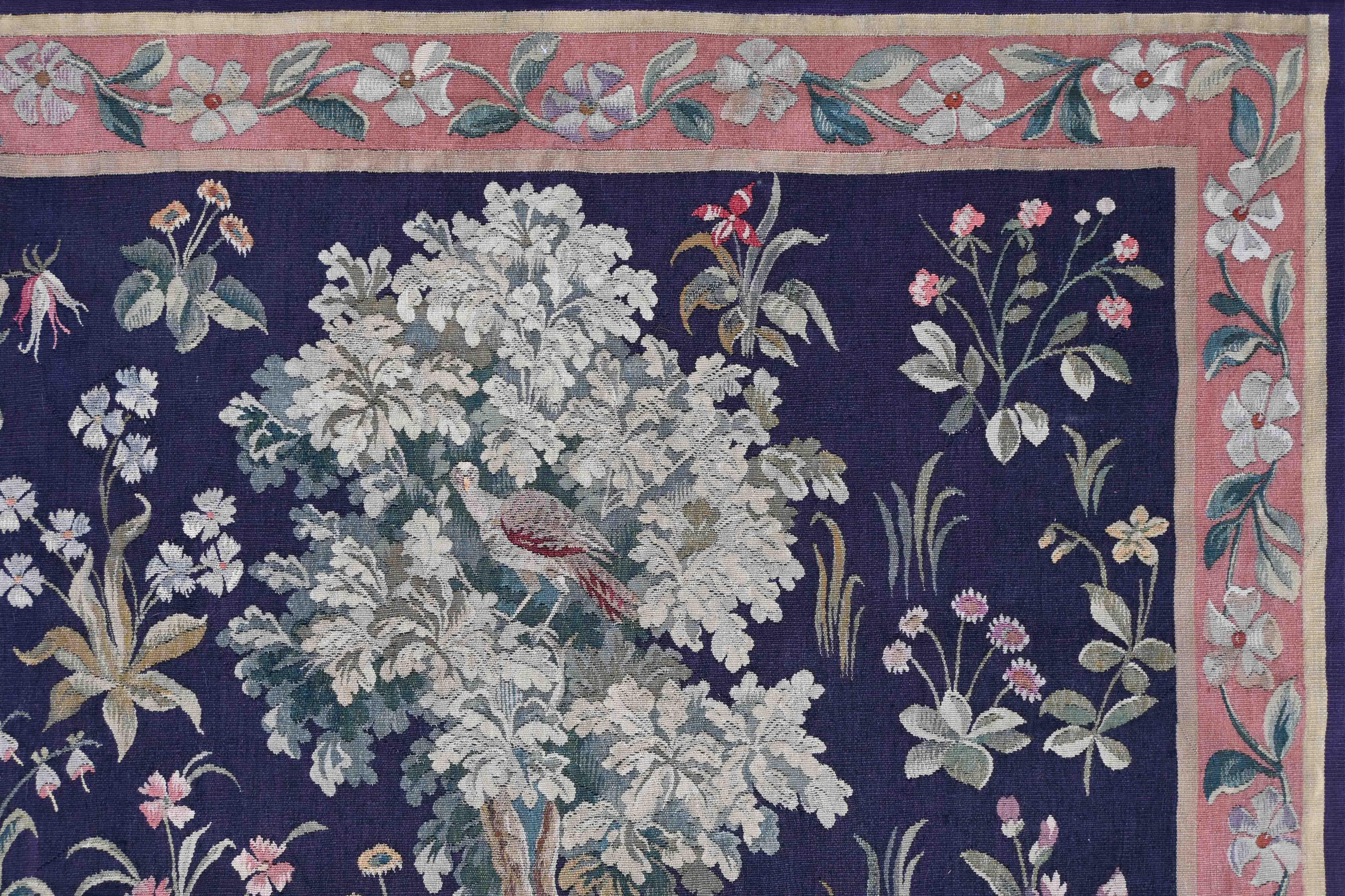 Arazzo firmato Aubusson Manufacture francese 19° - Scena Galante - N° 1425 In condizioni ottime in vendita a Paris, FR