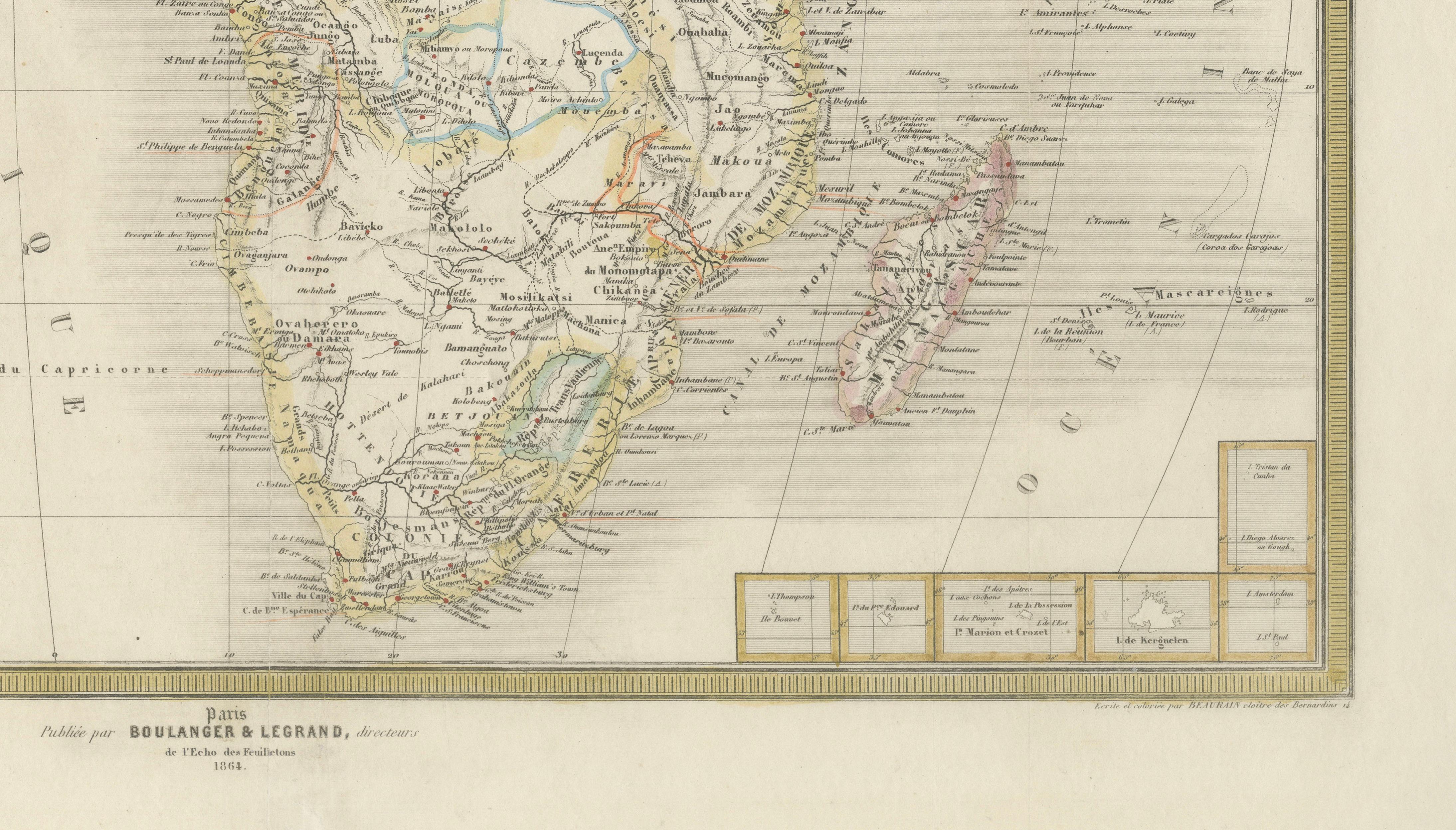 French Map of Africa by Cortambert – Sahara, Egypt & Algeria, 1864