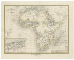 French Map of Africa by Cortambert – Sahara, Egypt & Algeria, 1864