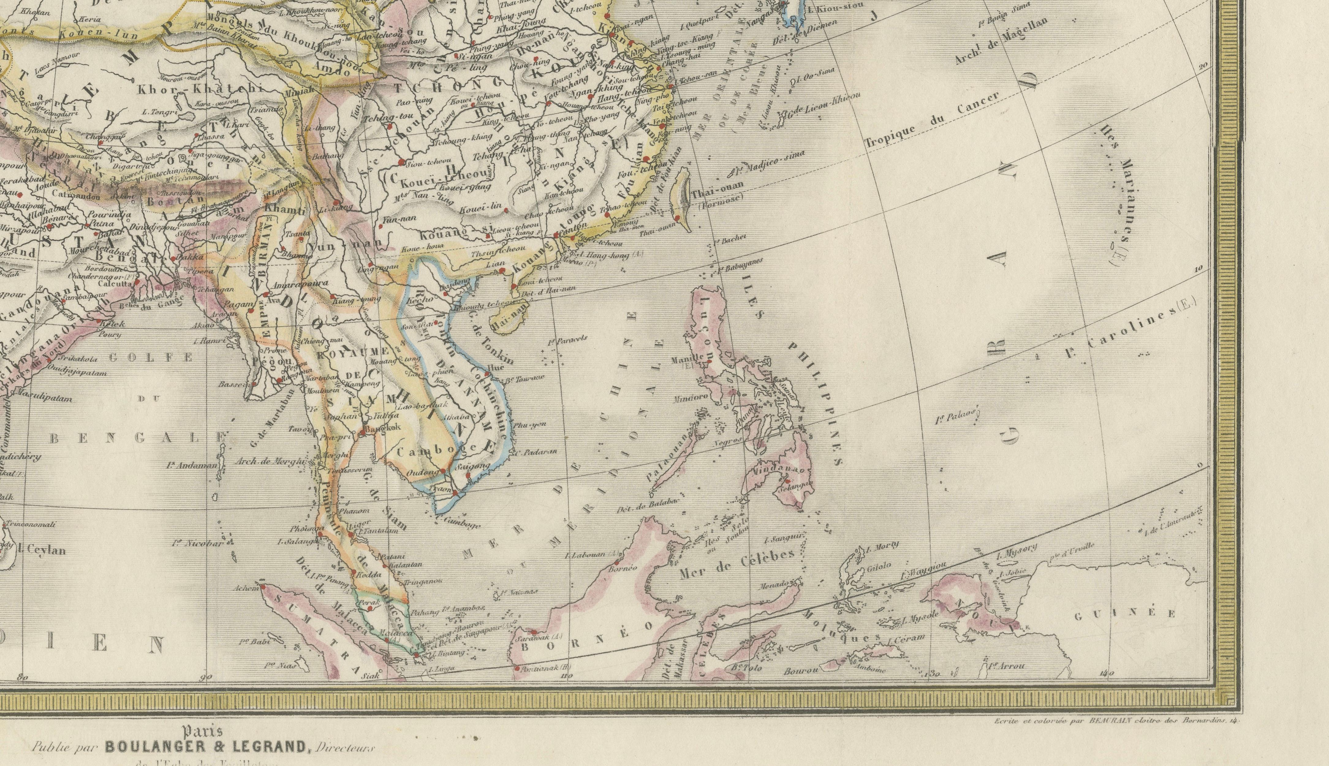 French Map of Asia by Cortambert – Russia, China & India, 1864