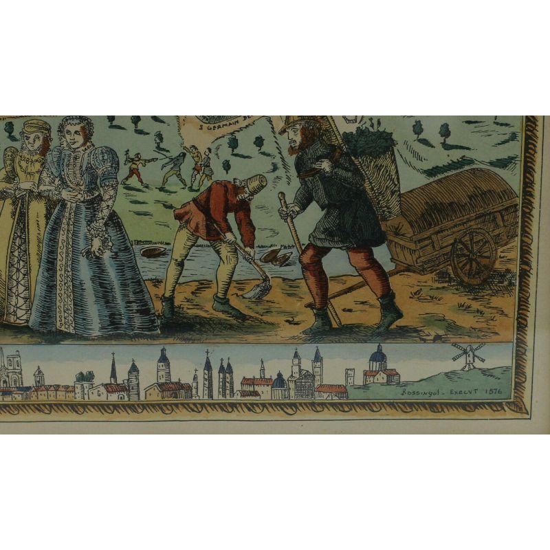 Französische französische Karte von Paris, Musuem Carnavalet Rossingol Universität, 1576 (18. Jahrhundert und früher) im Angebot