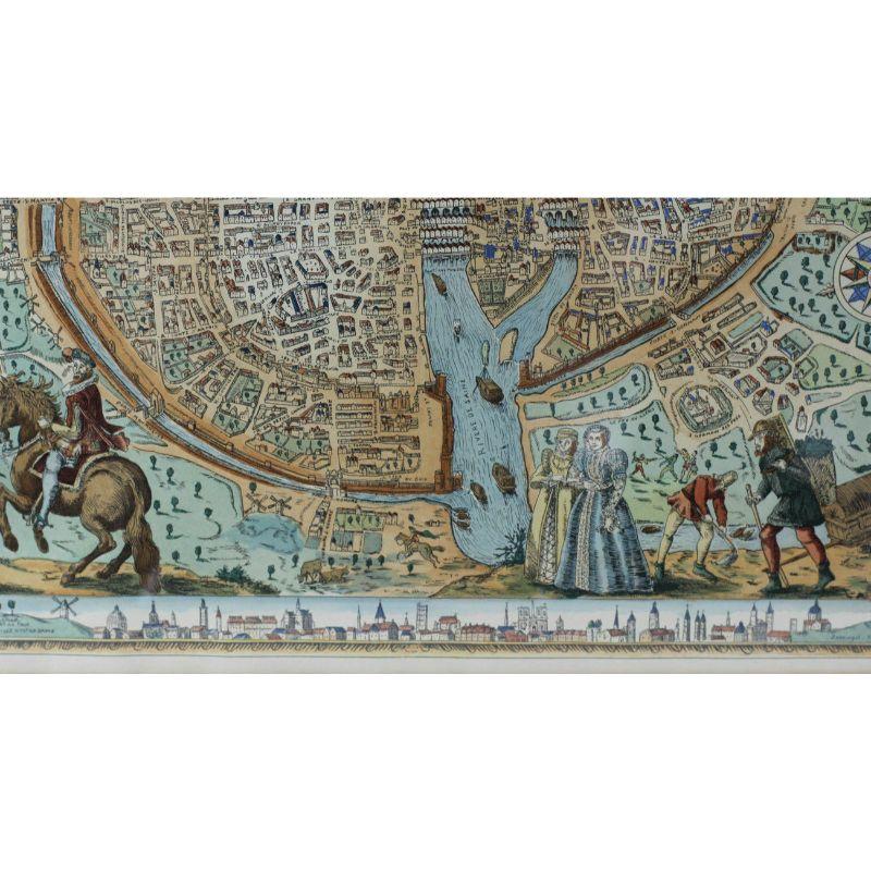 French Map of Paris, Musuem Carnavalet Rossingol University Map, 1576 In Fair Condition For Sale In Gardena, CA