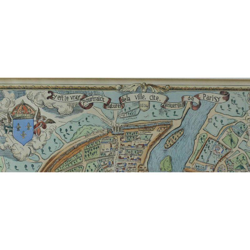 18th Century and Earlier French Map of Paris, Musuem Carnavalet Rossingol University Map, 1576 For Sale