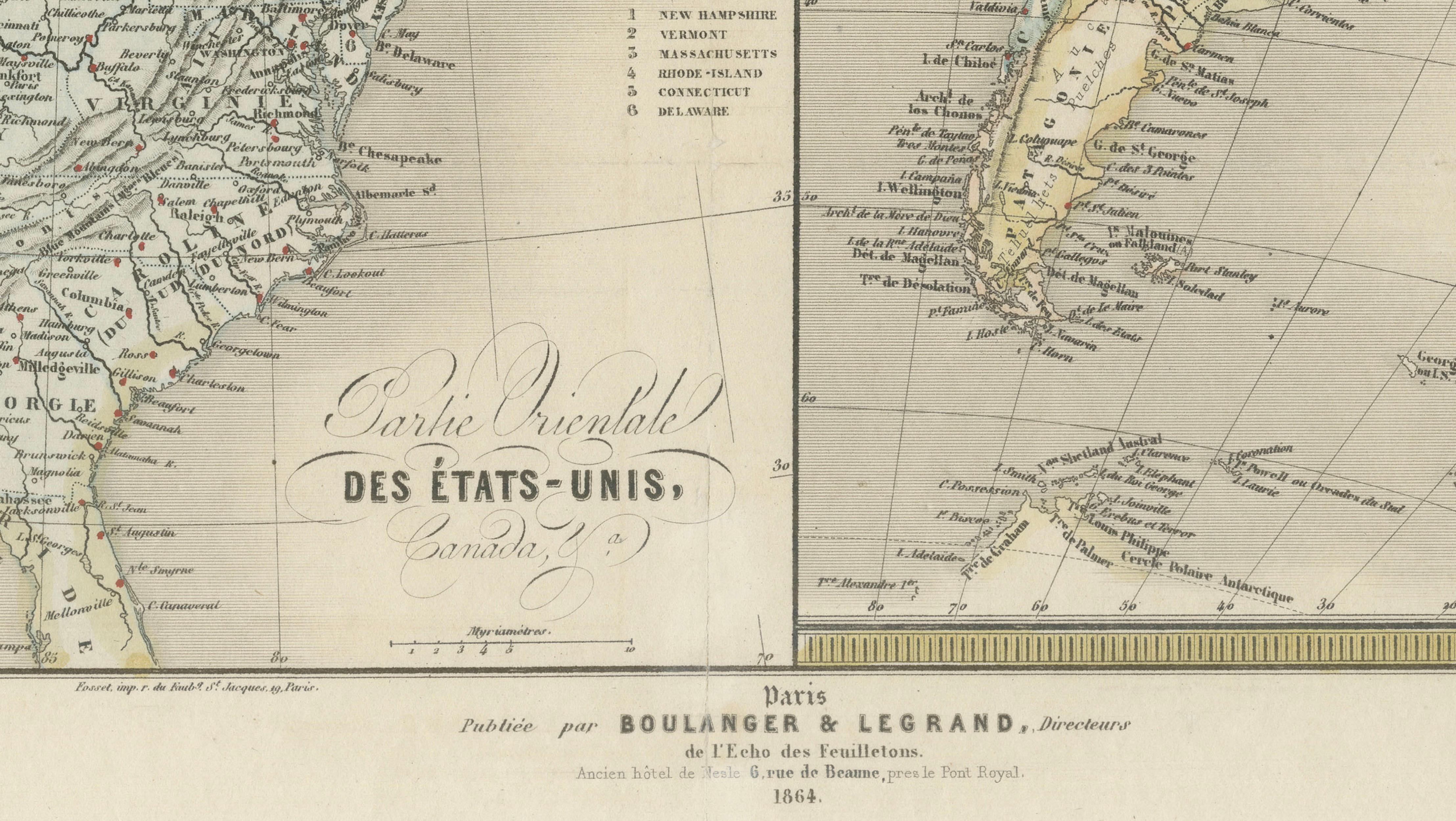 French Map of the Americas by Cortambert – North & South America 1864