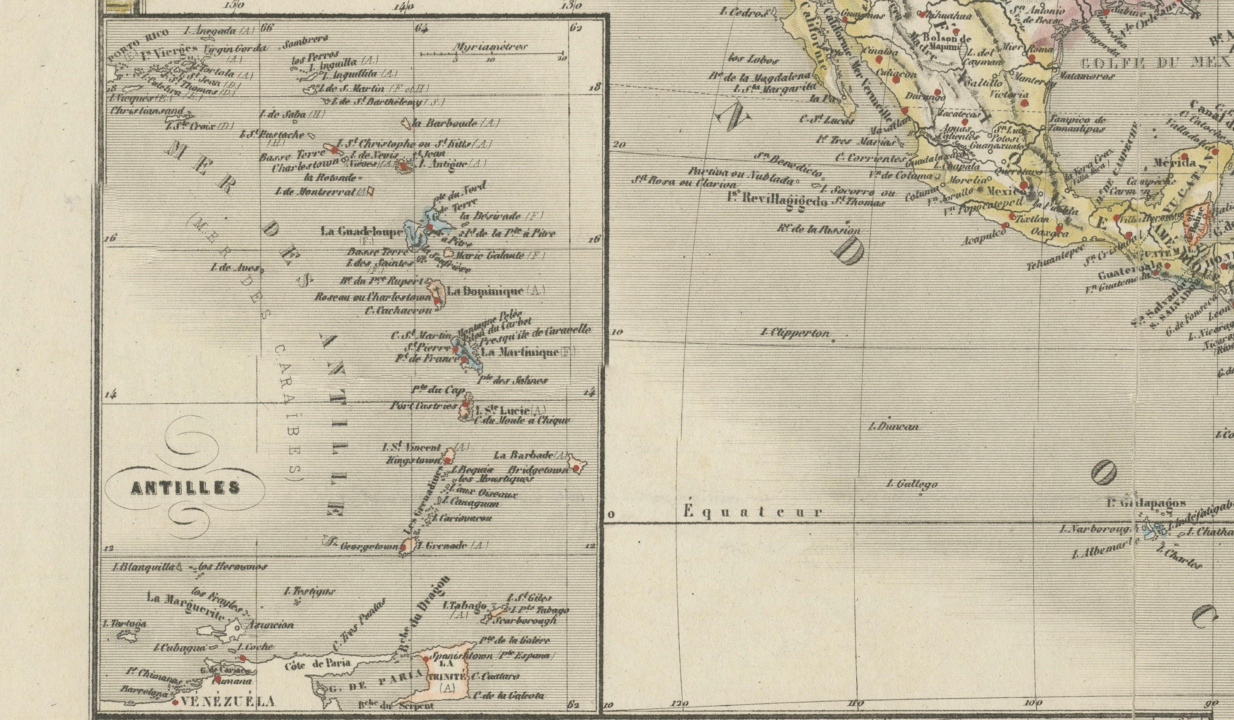 French Map of the Americas by Cortambert – North & South America 1864