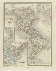 French Map of the Americas by Cortambert – North & South America 1864