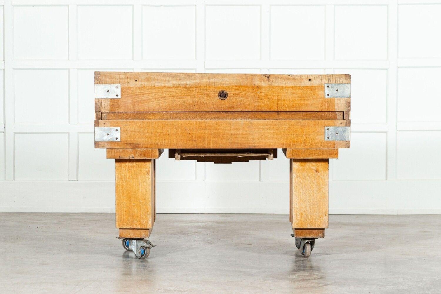 French Maple Butchers Block Counter Table For Sale 11