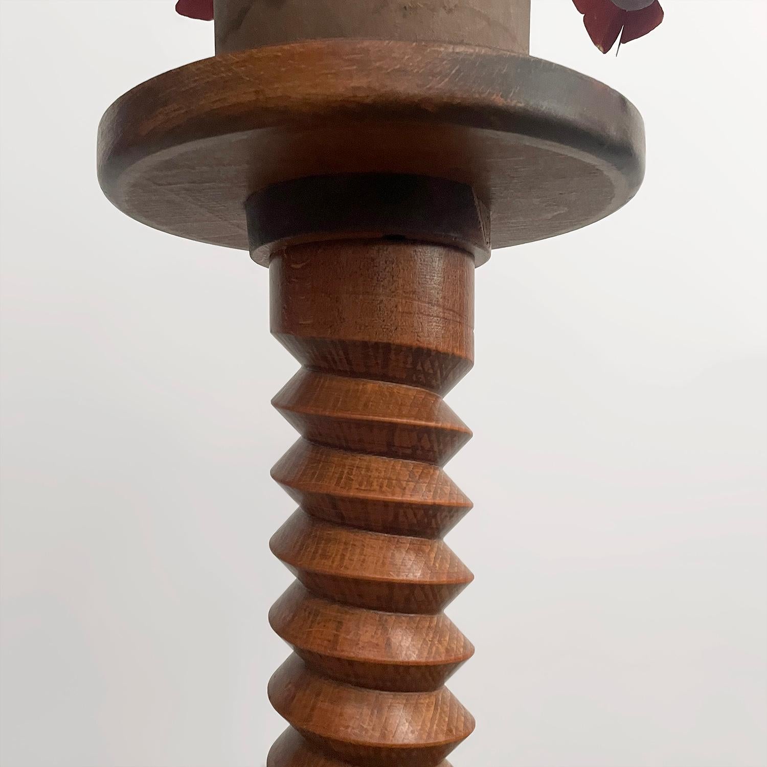 20th Century French Maple Corkscrew Side Table in the style of Dudouyt