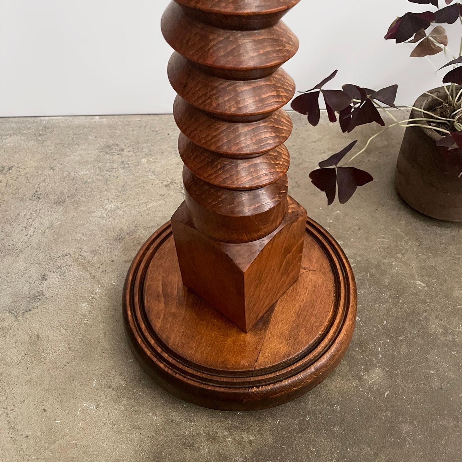 Wood French Maple Corkscrew Side Table in the style of Dudouyt