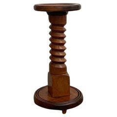 Vintage French Maple Corkscrew Side Table in the style of Dudouyt