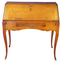 Vintage French Maple & Leather Top Bureau De Dame Ladies Secretary Writing Desk Library