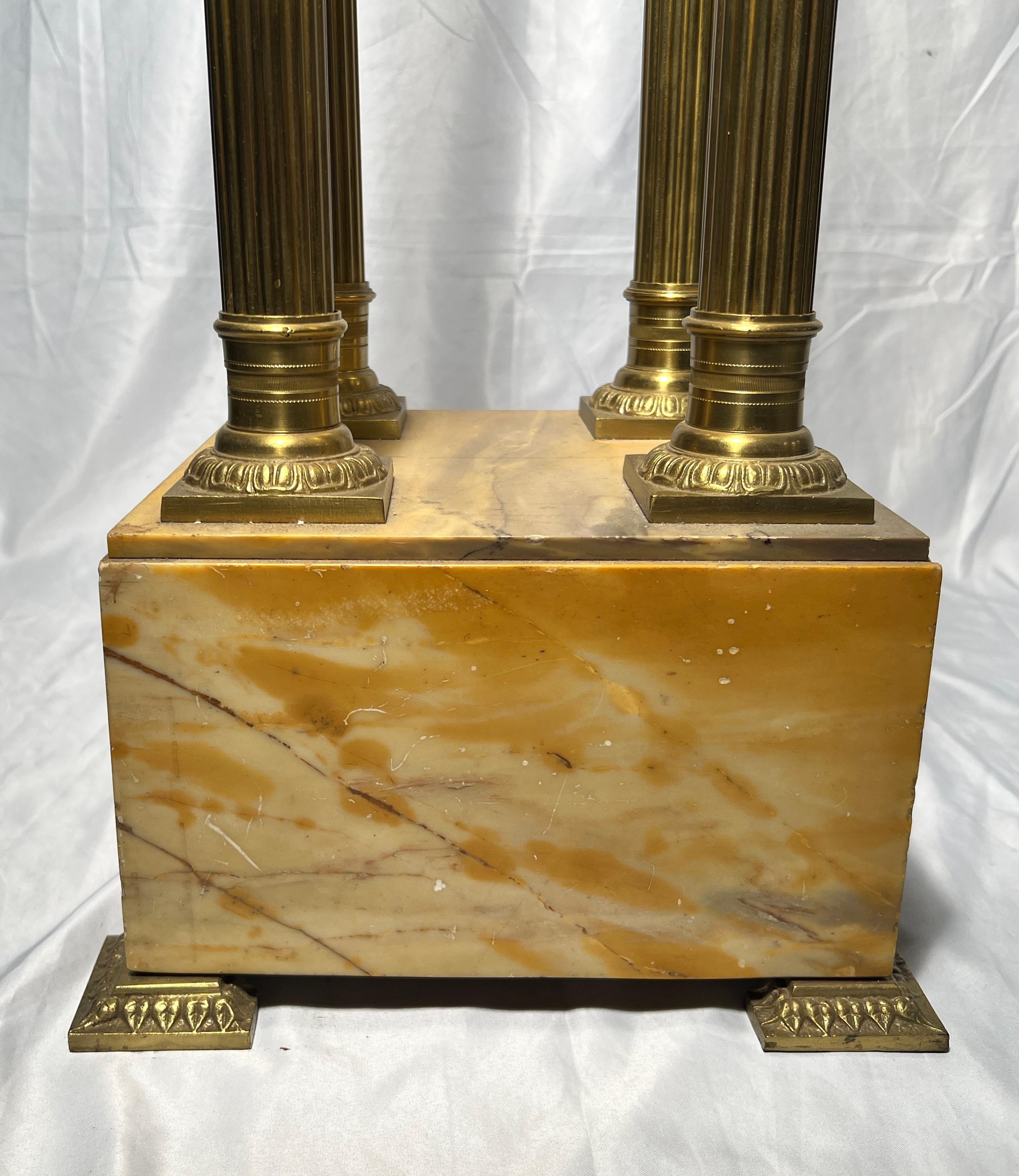 19th Century French Marble and Bronze Column For Sale