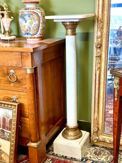 French Marble and Gilt Bronze Pedestal Column, 19th Century