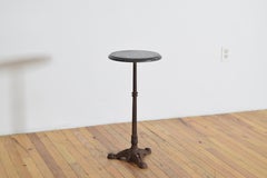 French Marble and Iron Bistro Table, Early 20th Century