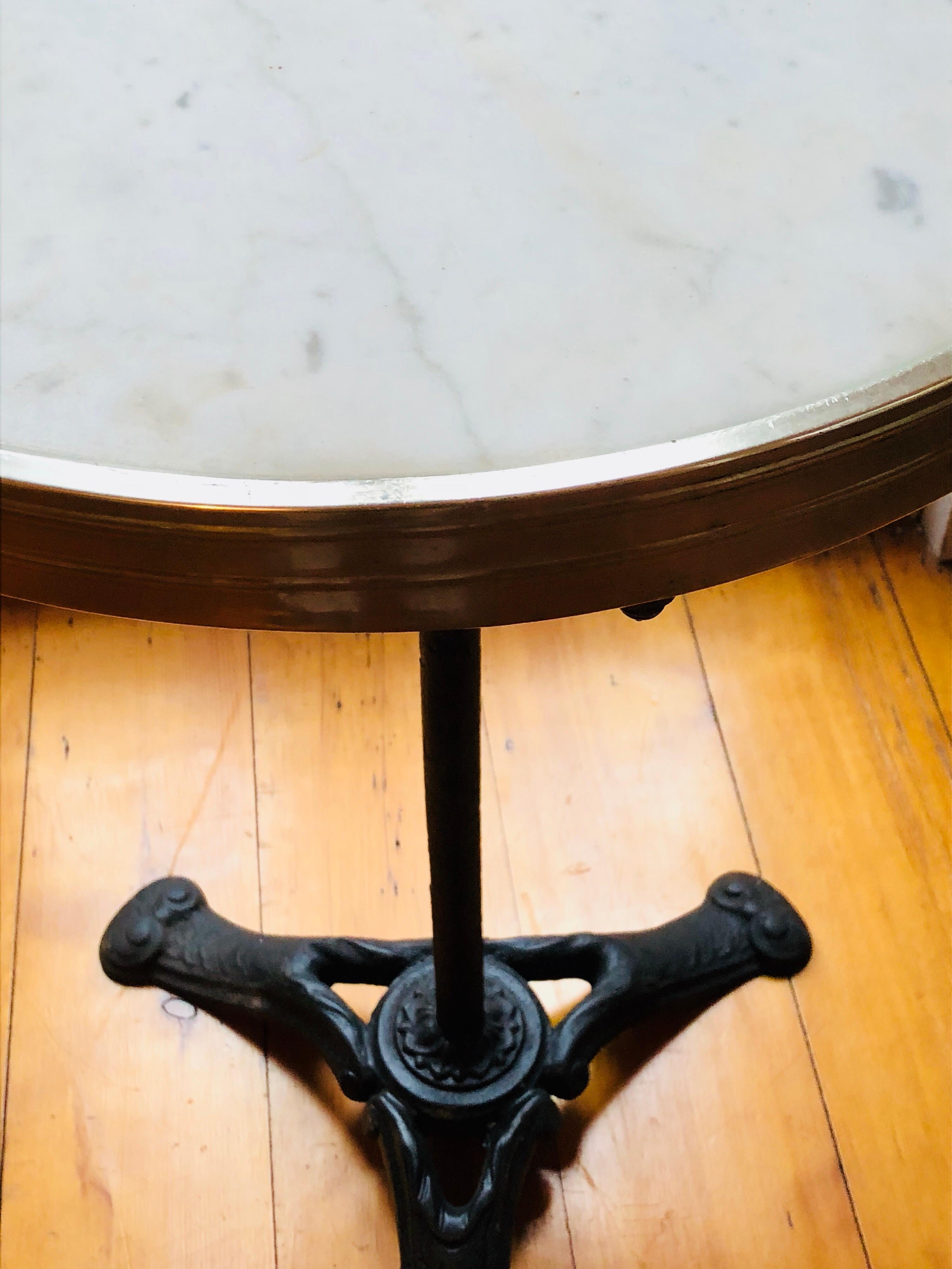 French Marble and Iron Bistro Table 2