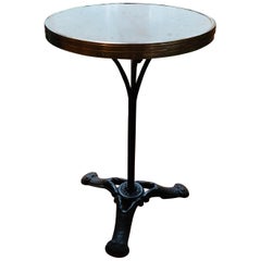 French Marble and Iron Bistro Table