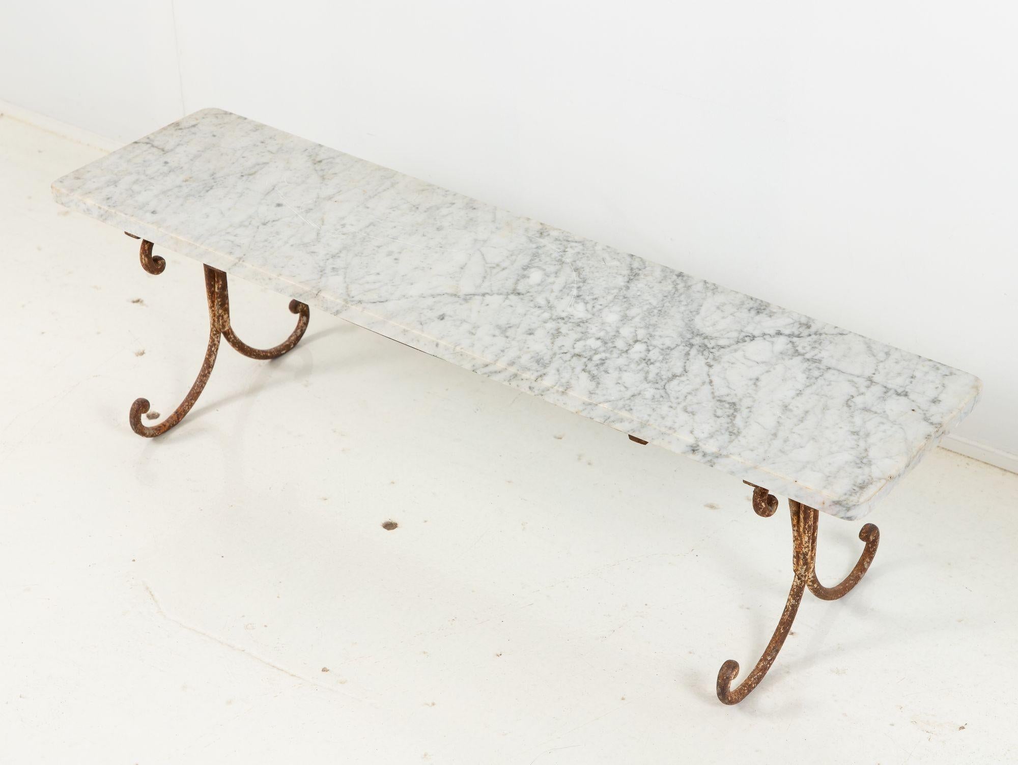 French Marble and Iron Dessert Stand, Mid 20th Century In Good Condition For Sale In South Salem, NY
