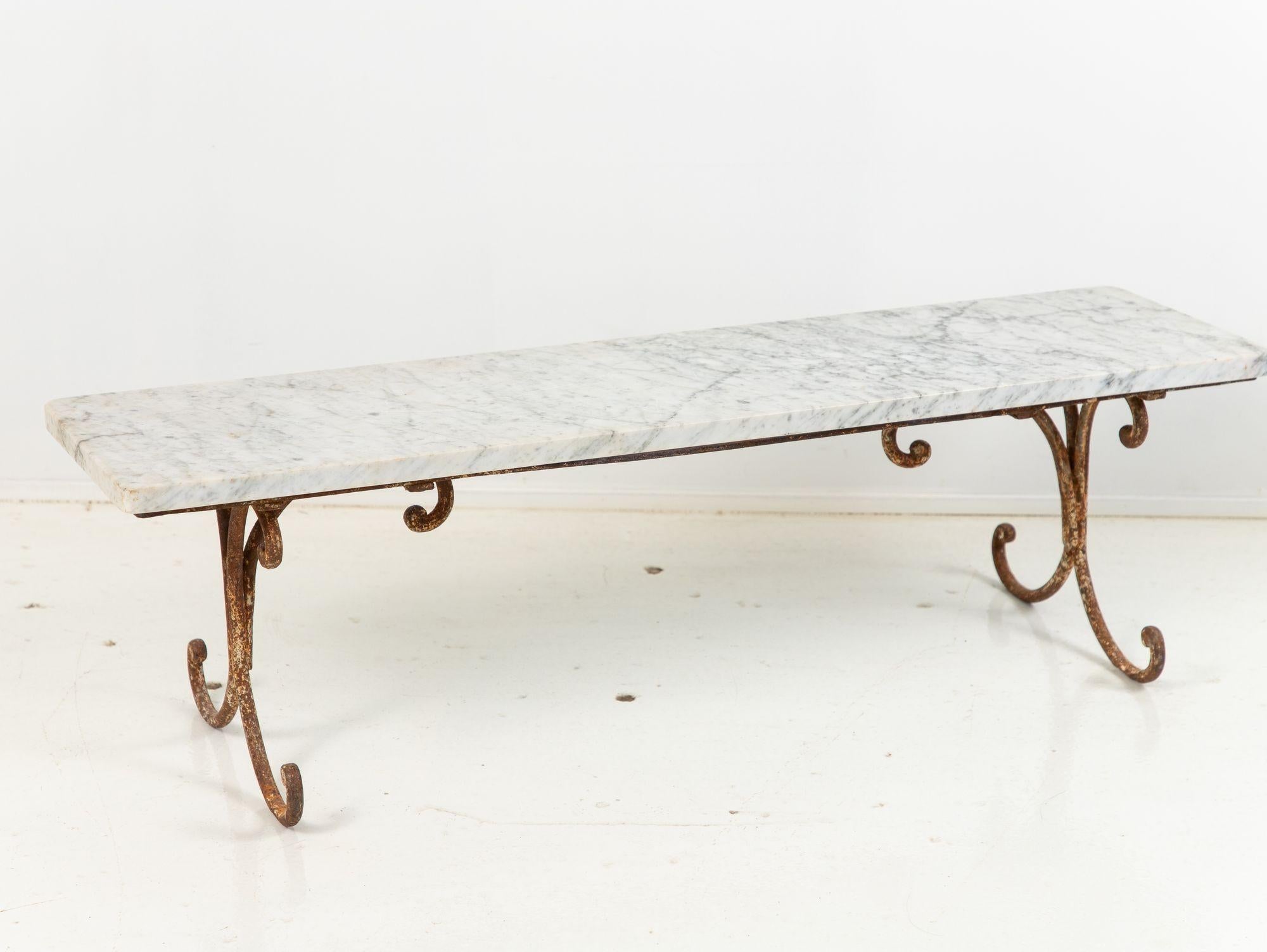 French Marble and Iron Dessert Stand, Mid 20th Century For Sale 3