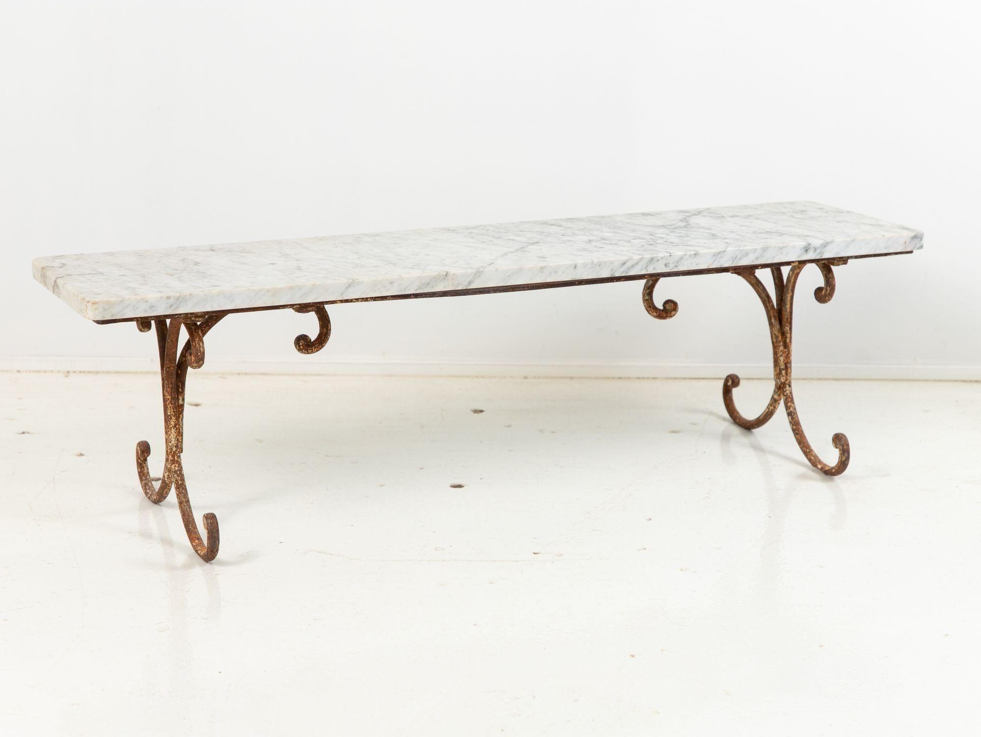 French Marble and Iron Dessert Stand, Mid 20th Century For Sale 4