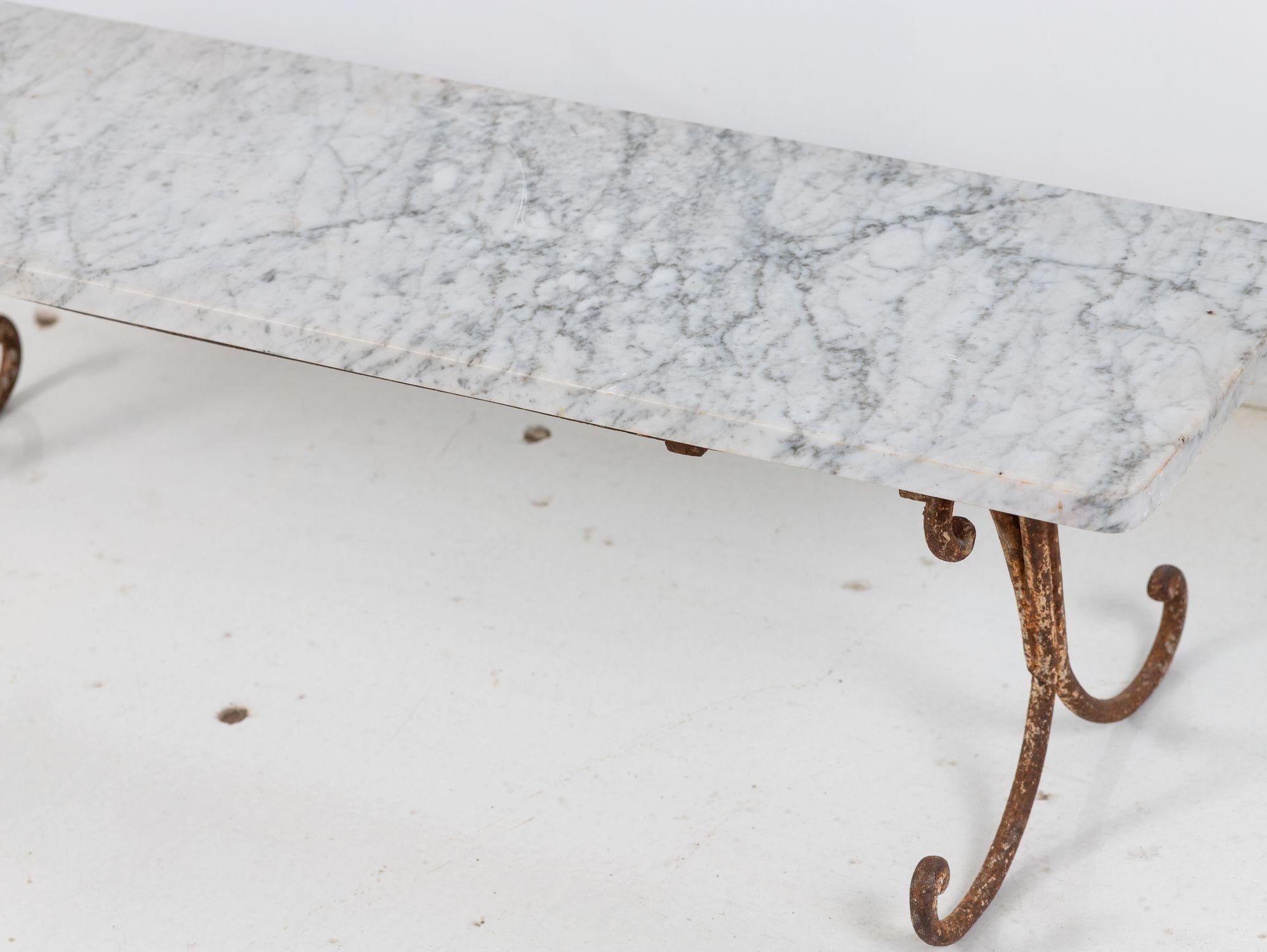 French Marble and Iron Dessert Stand, Mid 20th Century For Sale 6