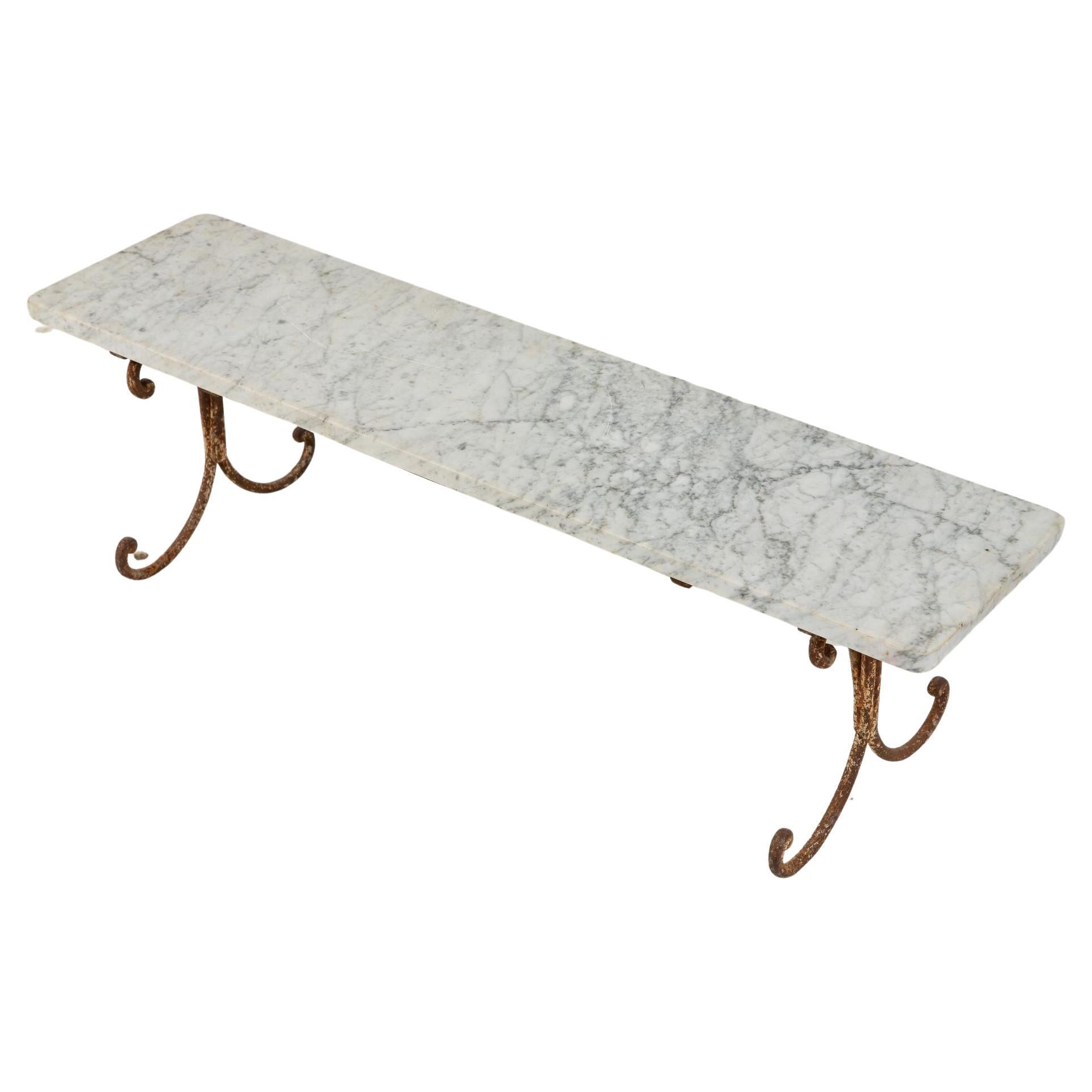 French Marble and Iron Dessert Stand, Mid 20th Century