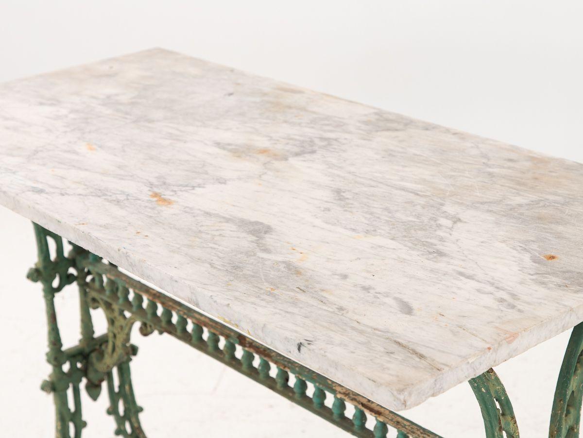 French Marble and Iron Patisserie Table 5