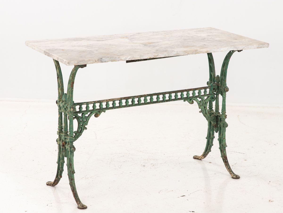 French Marble and Iron Patisserie Table In Good Condition In South Salem, NY