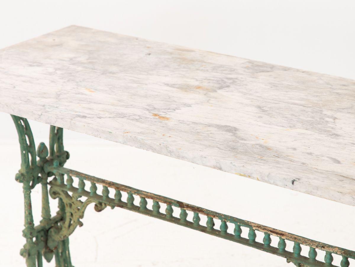 19th Century French Marble and Iron Patisserie Table