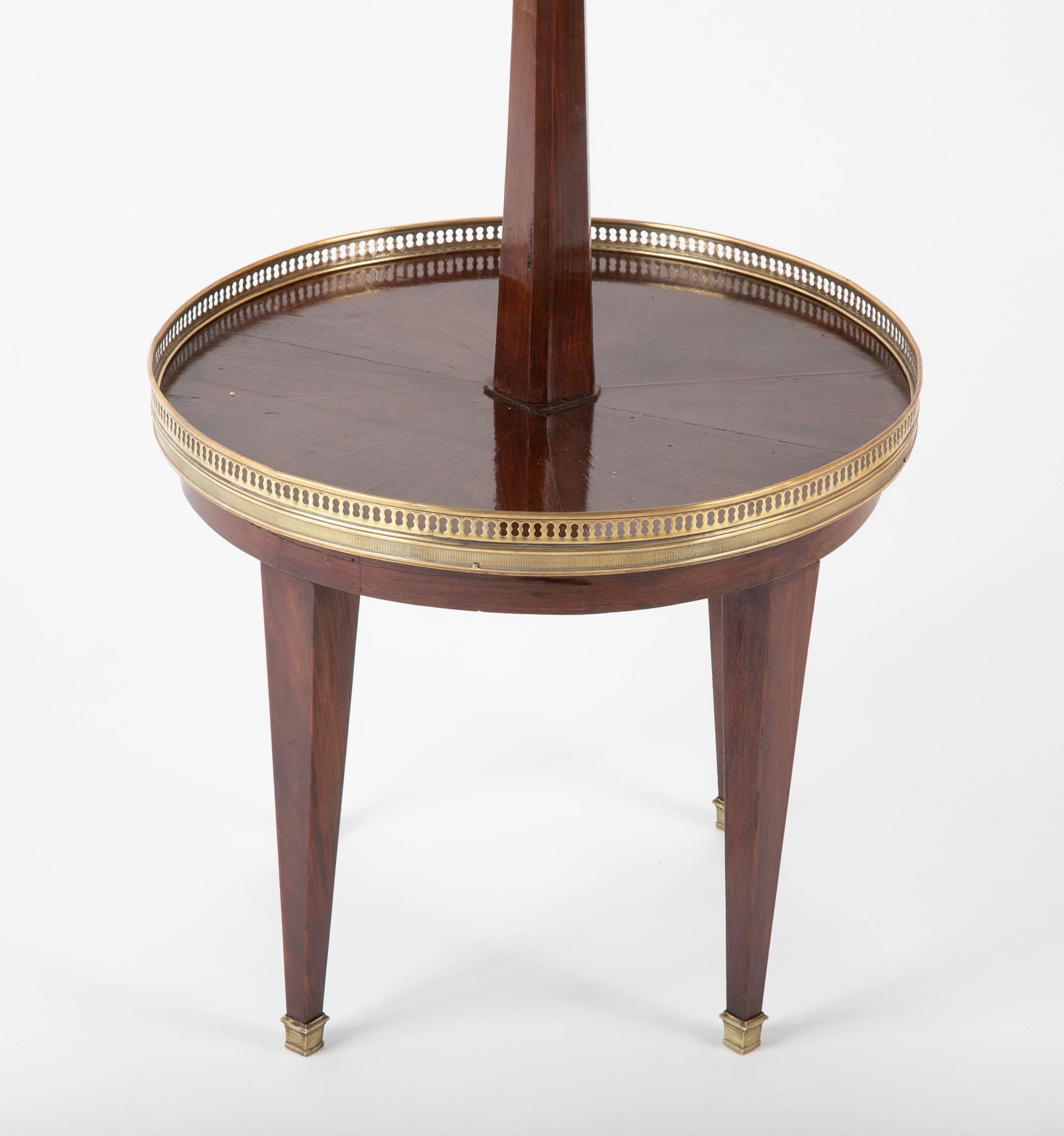 19th Century French Marble and Mahogany Two-Tier Side Table