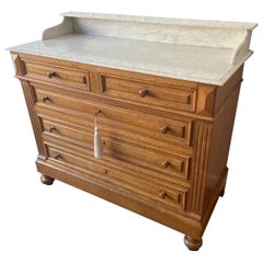 French Marble and Oak Dressing Chest, circa 1900