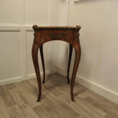 French Marble and Ormolu Lamp Table   This is a superb quality French side table