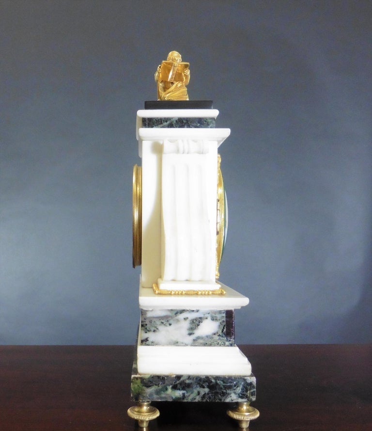 French Marble and Ormolu Mantel Clock by Legout, Paris For Sale at 1stDibs