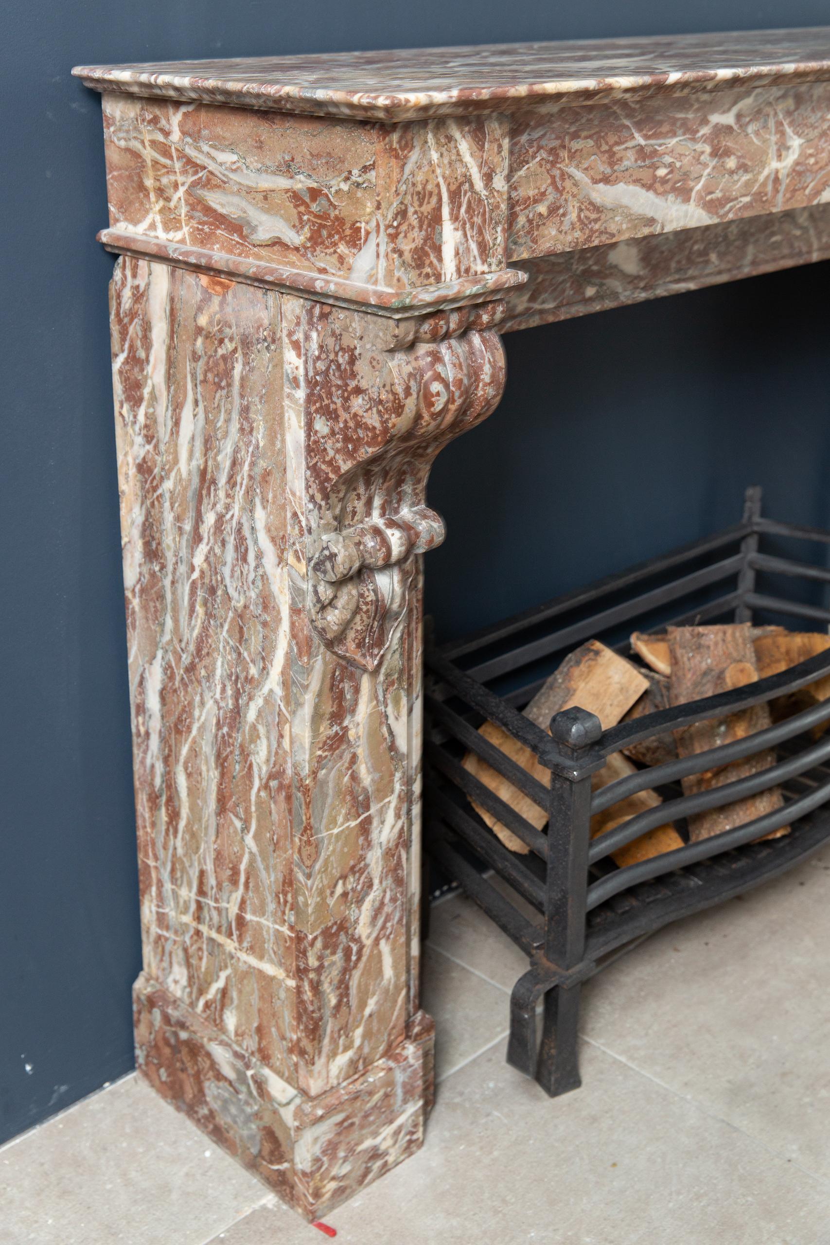 French Marble Antique Fireplace Surround For Sale 6
