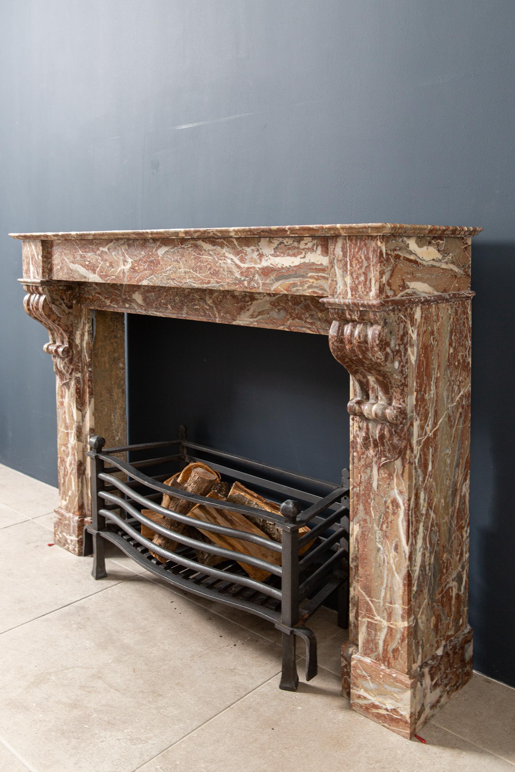 French Marble Antique Fireplace Surround For Sale 7