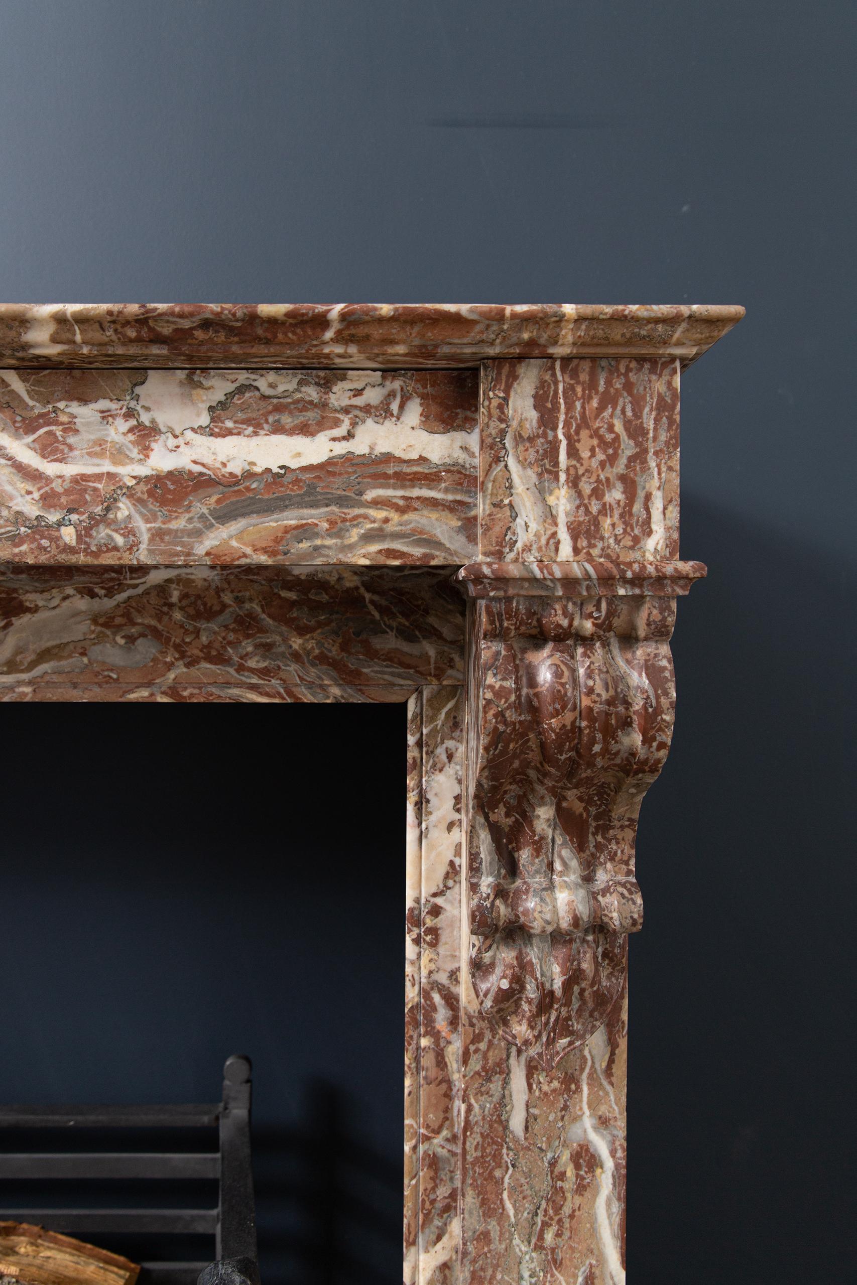French Marble Antique Fireplace Surround In Good Condition For Sale In Oostvoorne, NL